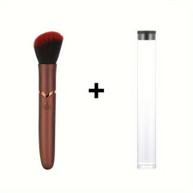 Electric Massage Stick and Beauty Vibration Massager Doubling as Makeup Blush Brush (Color: Red+ storage box)